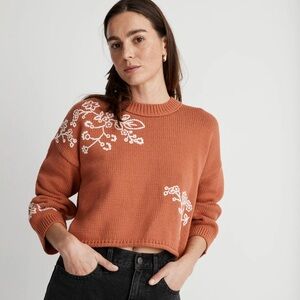 Madewell - Adina Floral-Embroidered Pullover Sweater